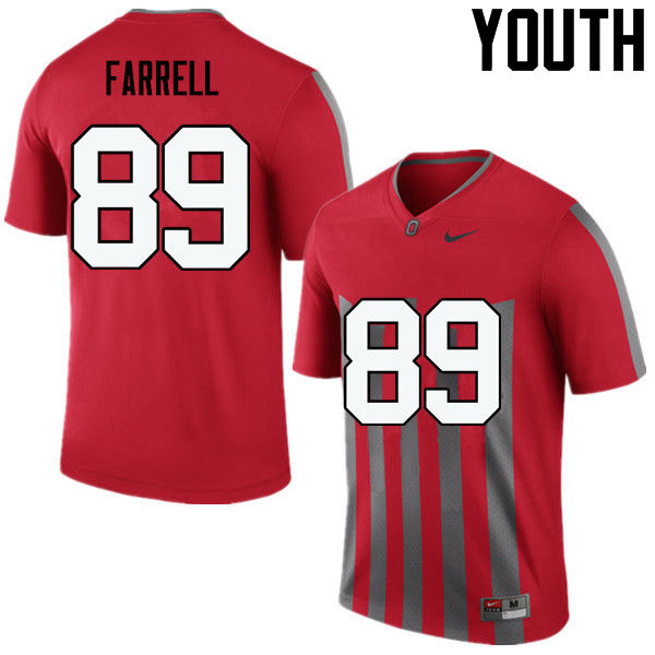 Ohio State Buckeyes Luke Farrell Youth #89 Throwback Game Stitched College Football Jersey